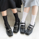 スクエアトゥベルトローファーパンプス