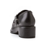 スクエアトゥベルトローファーパンプス