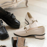 スクエアレディローファーパンプス