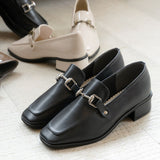 スクエアレディローファーパンプス