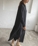 ティアードシャツカラーワンピース