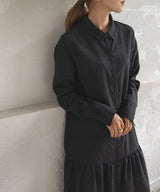 ティアードシャツカラーワンピース