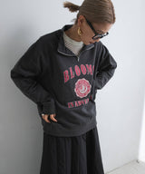 ハーフジップロゴ裏起毛スウェット