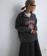 ハーフジップロゴ裏起毛スウェット