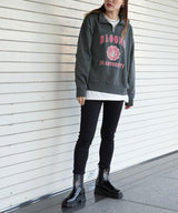 ハーフジップロゴ裏起毛スウェット