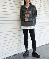 ハーフジップロゴ裏起毛スウェット