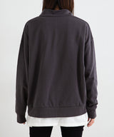 ハーフジップロゴ裏起毛スウェット