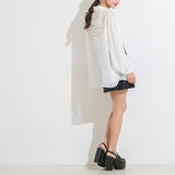 バックメッセージプリントシアーシャツ