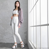 バックメッセージプリントシアーシャツ