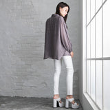 バックメッセージプリントシアーシャツ