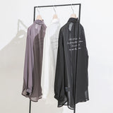 バックメッセージプリントシアーシャツ