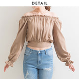 バックリボンオフショルブラウス