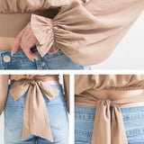 バックリボンオフショルブラウス