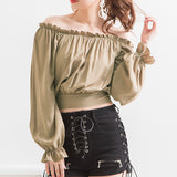 バックリボンオフショルブラウス