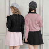 ハート透かし柄カーディガン【ニット】