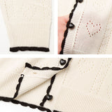 ハート透かし柄カーディガン【ニット】