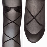 【メール便】レースアップリボン柄タイツ