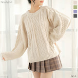 ラグランケーブルオーバーニット