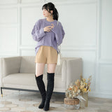 ラグランケーブルオーバーニット