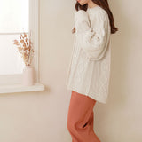 ラグランケーブルオーバーニット