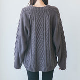 ラグランケーブルオーバーニット