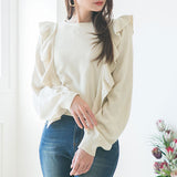 2WAYリボンフリルショルダーニット