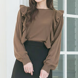 2WAYリボンフリルショルダーニット