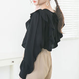 2WAYリボンフリルショルダーニット