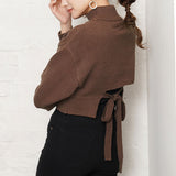 バックオープンハイネックニットトップス