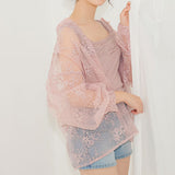 フラワーレースカーデブラウス