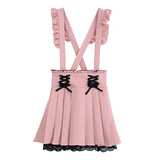 サス付きフリルレースプリーツスカート