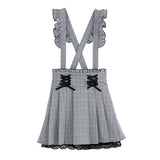 サス付きフリルレースプリーツスカート