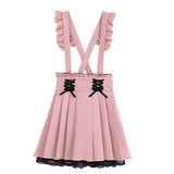 サス付きフリルレースプリーツスカート