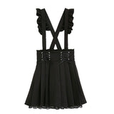 サス付きフリルレースプリーツスカート