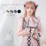 レースボウタイフリルブラウス