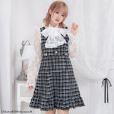 レースボウタイフリルブラウス