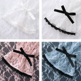 レースボウタイフリルブラウス