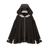 ロリータうさ耳バックティアードパーカーワンピース