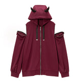 オープンジップ闇パーカーワンピース