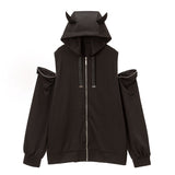 オープンジップ闇パーカーワンピース