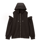 オープンジップ闇パーカーワンピース