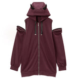 オープンジップ闇パーカーワンピース