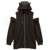 オープンジップ闇パーカーワンピース