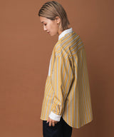 バンドカラーストライプドレスシャツ