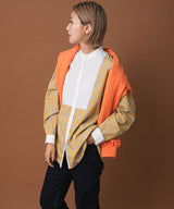 バンドカラーストライプドレスシャツ