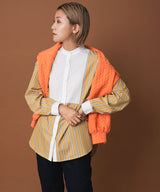 バンドカラーストライプドレスシャツ