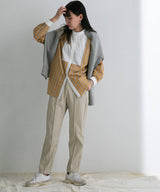 バンドカラーストライプドレスシャツ