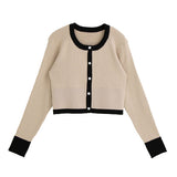 バイカラーリブニットカーディガン