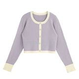 バイカラーリブニットカーディガン