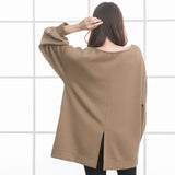 【やみつきとろみ素材】バックスリットボンディングチュニックトップス